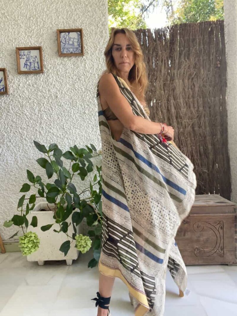 Kaftan Pareo Block Print Sussy - Imagen 2