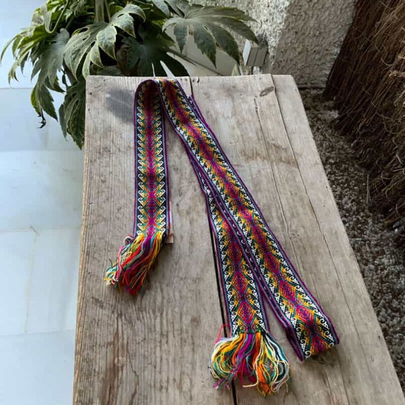 Faja Quechua Roja, Blanca y Marrón 1