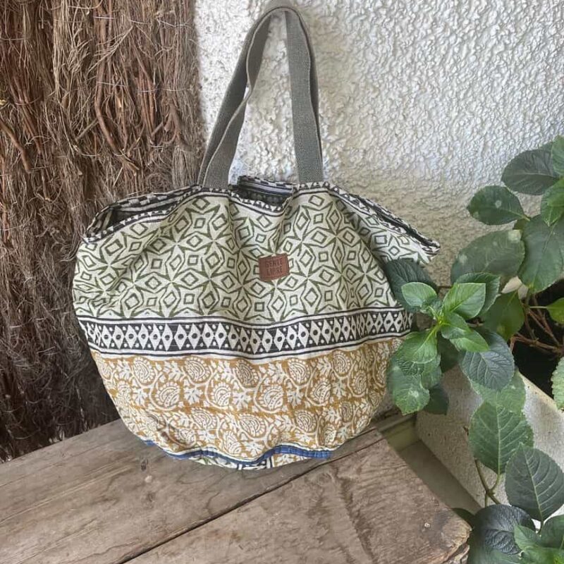 Bolsa de Tela Block Print Lisa
