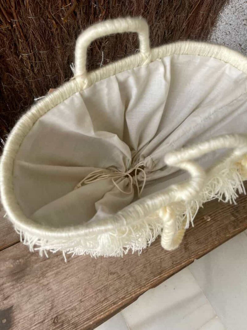 Bolso Canasta flecos crudo - Imagen 4