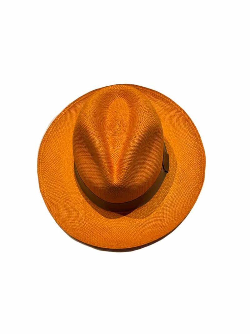 Sombrero Naranja cinta gris - Imagen 2