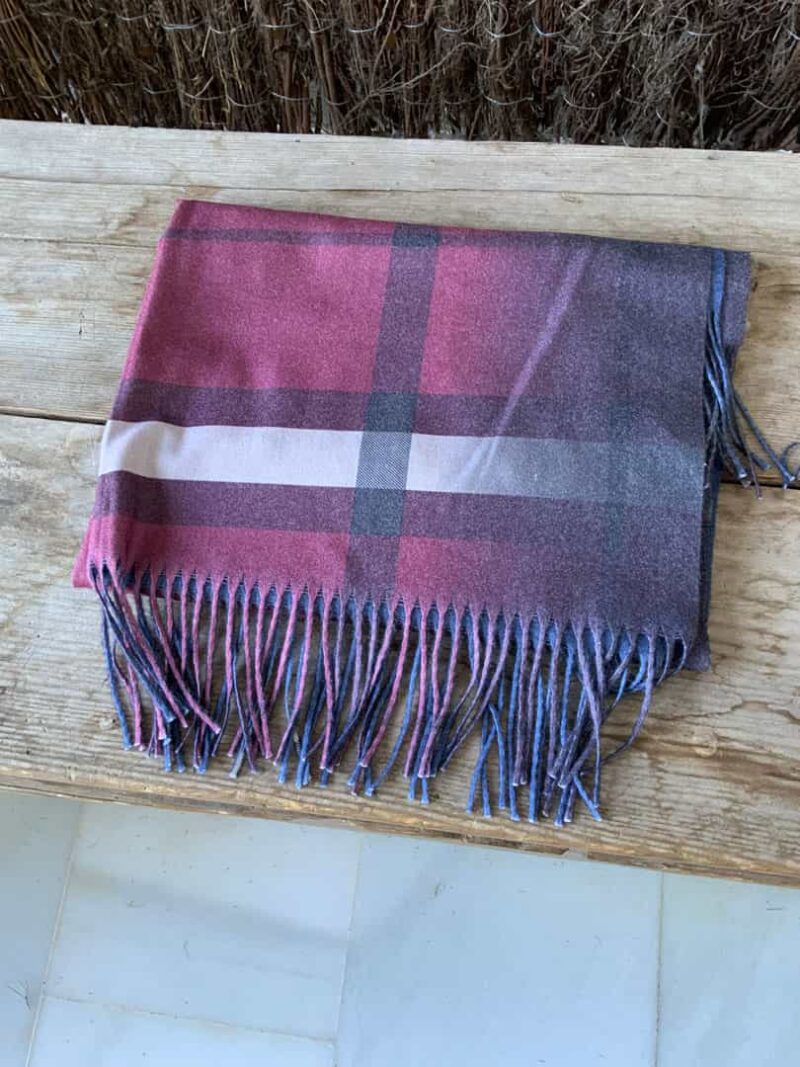 Bufanda Reversible Tonos azules y Vinos, Cachi - Imagen 2