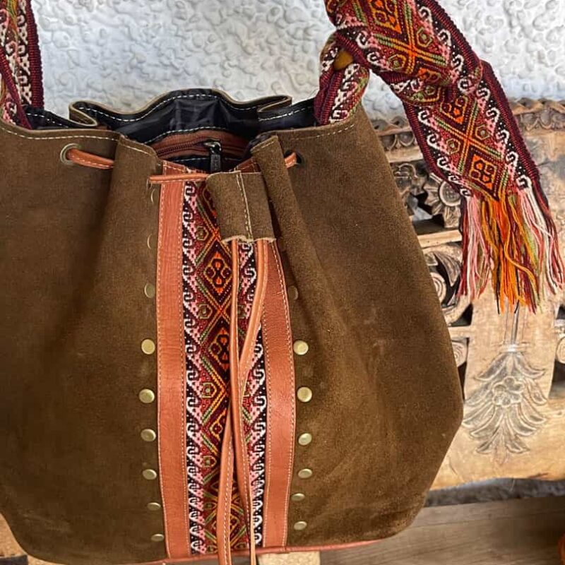 Bolso Ante caramelo pequeño