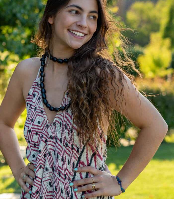 Vestido Pico Etnico Lua Corto